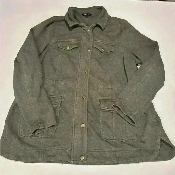 torrid Jackets & Blazers - Torrid TerryCloth Olive Green Military Jacket Size 12 (Size 0)